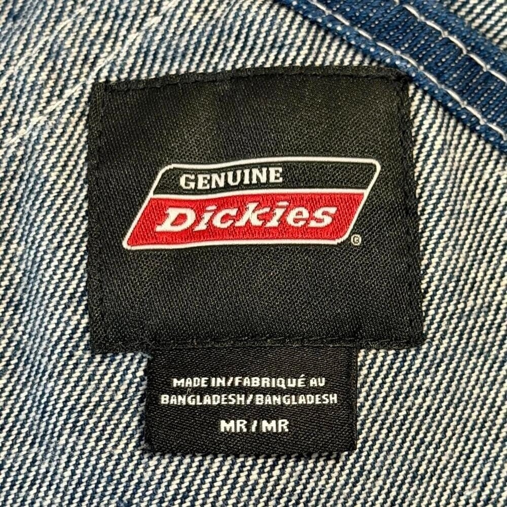 Genuine Dickies Bib Denim Overalls Indigo Blue Medium Regular Festival Workwear - Picture 12 of 15